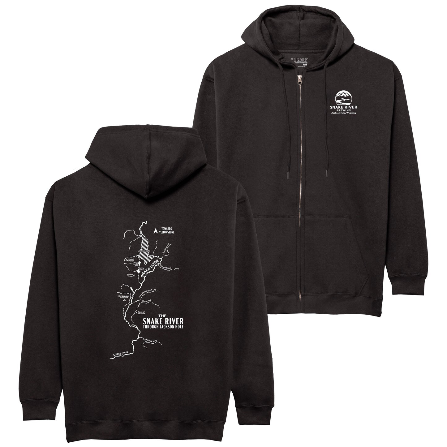 Black Map Zip-up Hoodie