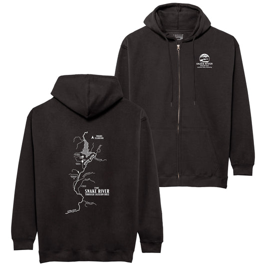 Black Map Zip-up Hoodie